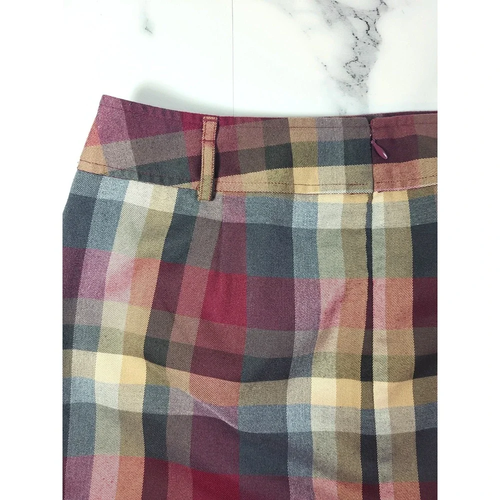 Established 1962 Plaid Pencil Skirt Rear Zipper Size 12 Preppy Career‎ Holiday